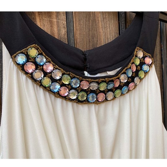 Jeweled Top Black and White AA Studio Cocktail Dress — Size 12 - Picture 2 of 5